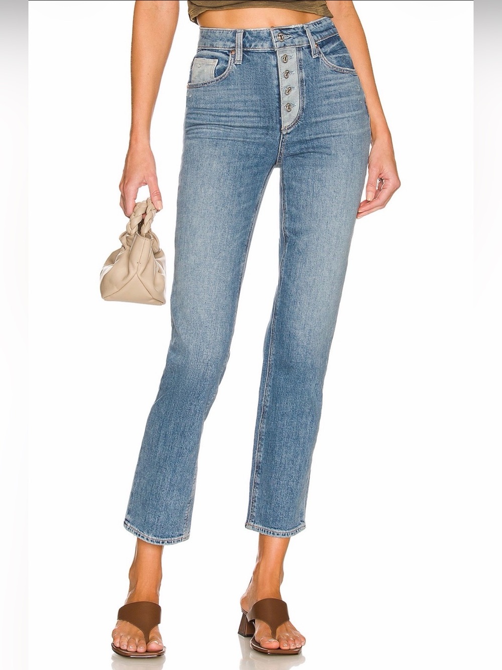 PAIGE Sarah Straight Ankle Jeans Magda Distressed Size 29